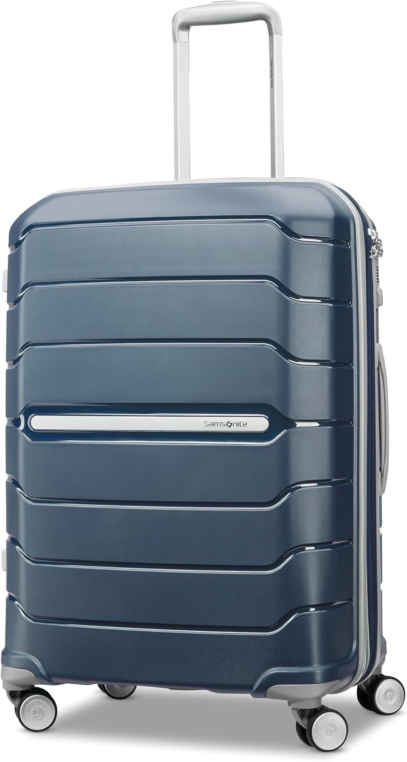 Samsonite Freeform Medium Luggage with Dual 360° Spinner Wheels - Checked Suitcase - TSA Lock, Airline-Approved - Lightweight Durable Polypropylene Expandable Hardshell - Amethyst Purple