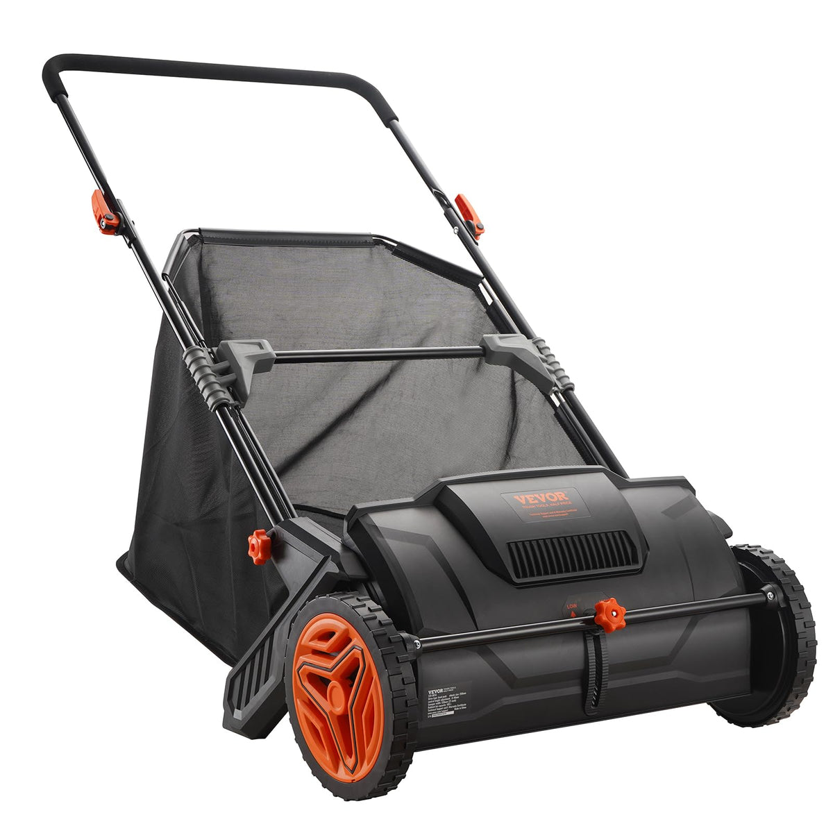 VEVOR Push Lawn Sweeper 26 in Leaf & Grass Collector 7 cu. ft. Hopper Bag Father Jim Norris notebooks