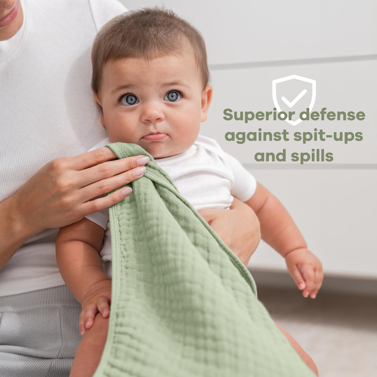 Comfy Cubs Muslin Burp Cloths 20x10" 10 Pack, Baby Burp Cloths - Multi