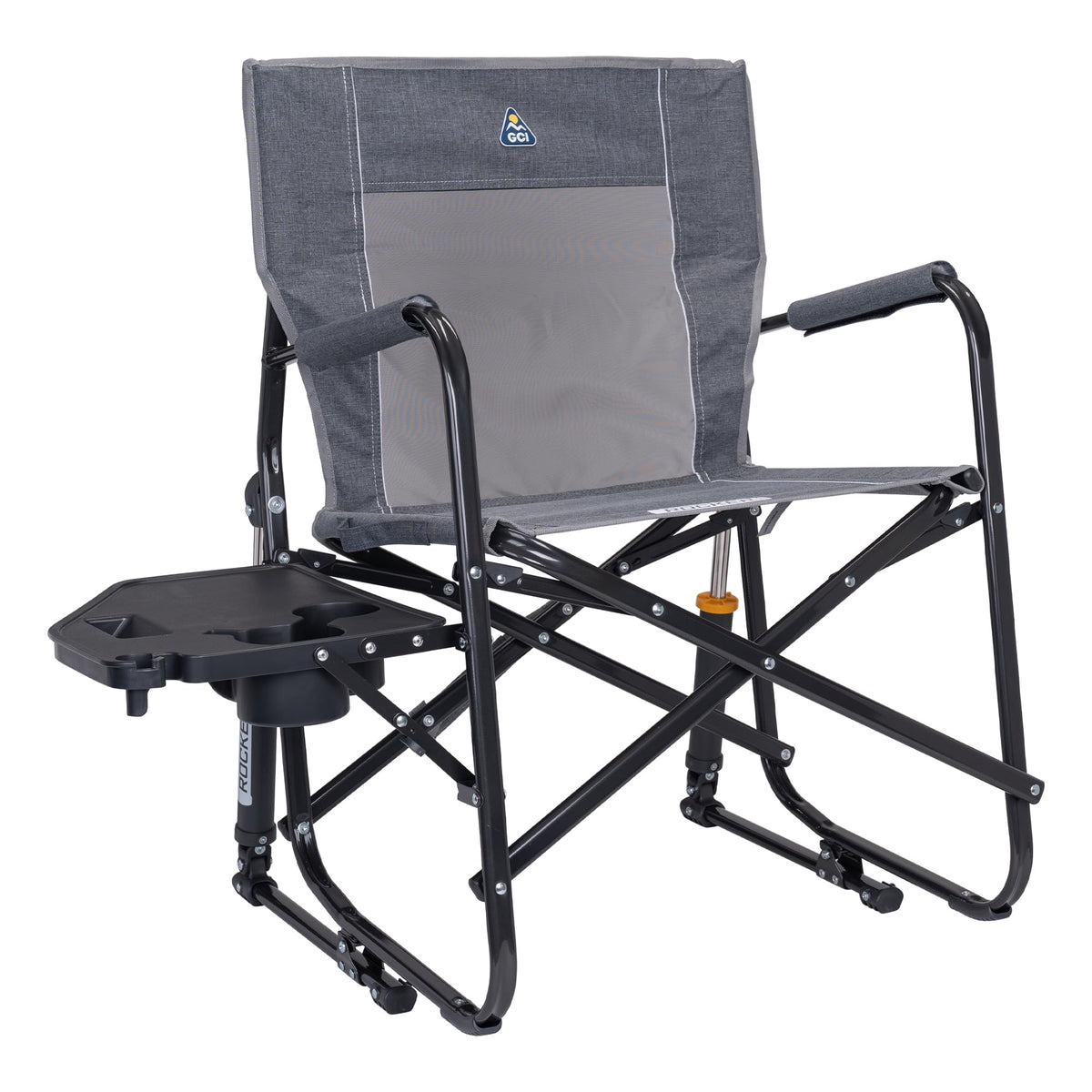 GCI Outdoor Freestyle Rocker XL with Side Table Camping Chair | Portable Folding Rocking Chair with Solid, Durable Armrests, Drink Holder & Comfortable Backrest — Black Father Jim Norris notebooks