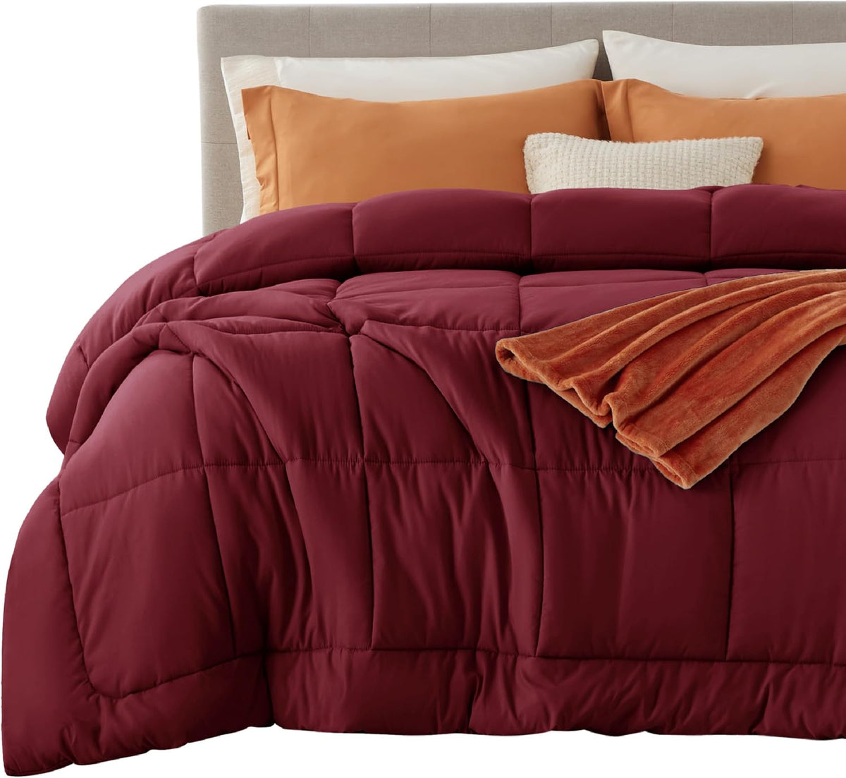 Bedsure Comforter Duvet Insert - Quilted Comforters King Size, All Season Duvet, GentleSoft Down Alternative Bedding, with 8 Tabs, Gifts for Women/Men, Light Spa Blue, King 90 x 102 Inches