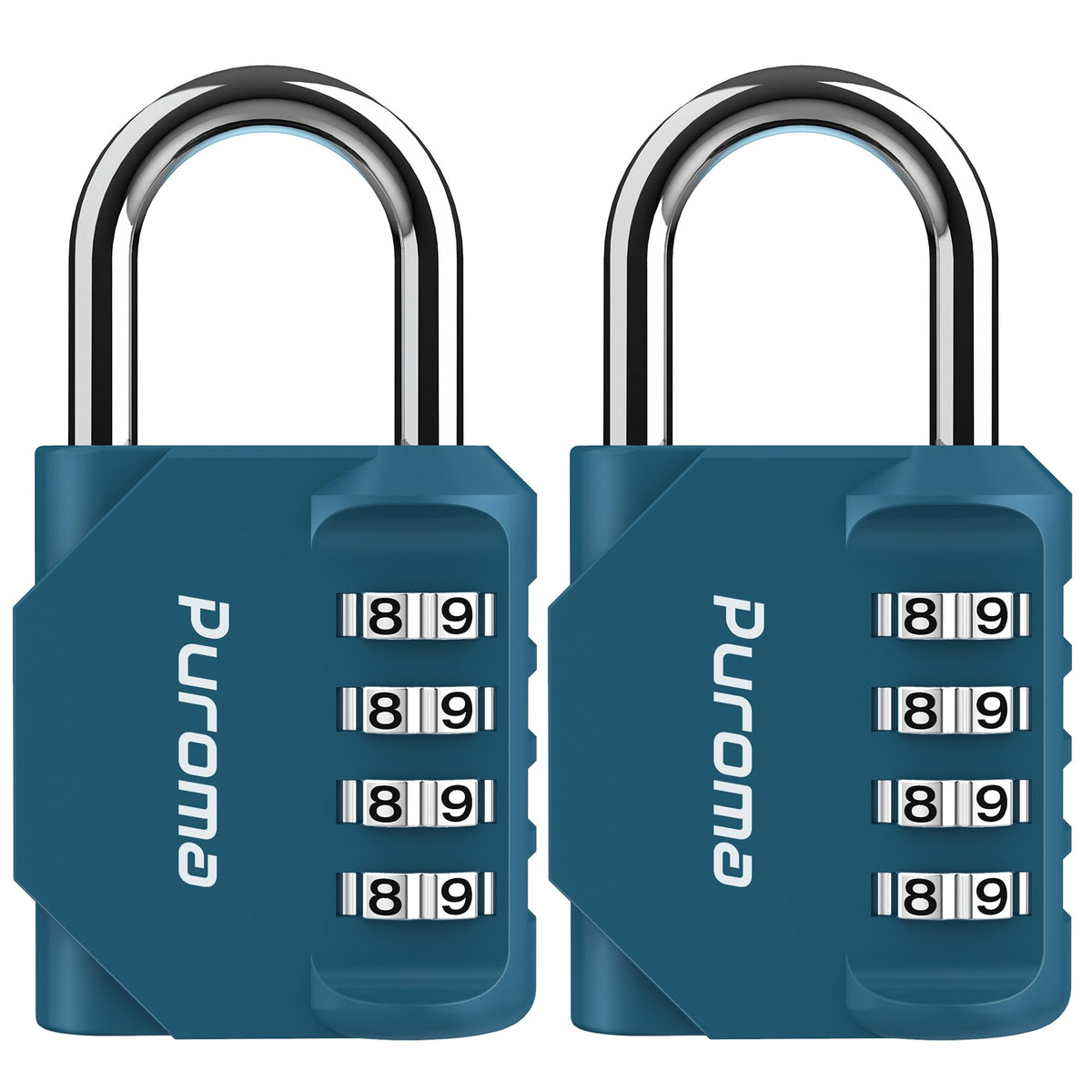 Puroma 2 Pack Combination Lock Locker 4 Digits Combo Padlock Gym Black