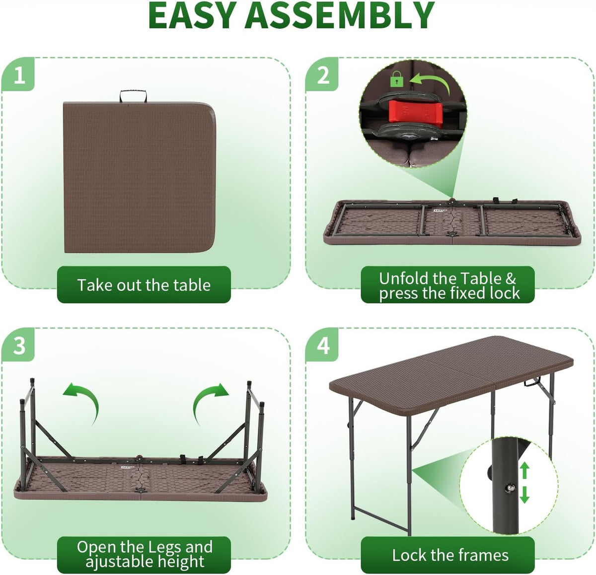 BestOffice | 6FT Folding Table | Black | Portable Plastic Table Father Jim Norris notebooks