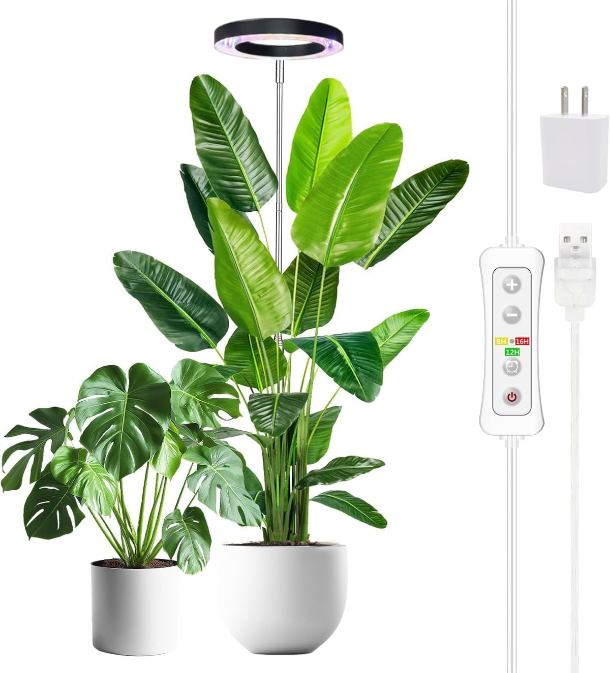 Yadoker 144 LEDs Full Spectrum Plant Grow Light for Indoor Plants,Height Adjustable, 6.3" Aluminum Housing,Automatic Timer with 8/12/16 Hours,10-Level Brightness,Black Plant Light with Base,2 Pack Father Jim Norris notebooks