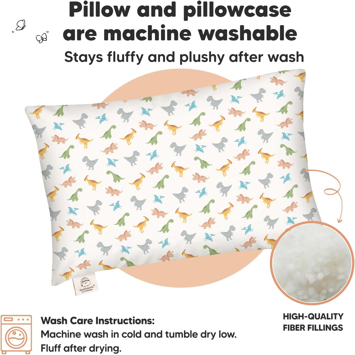 Toddler Pillow with Pillowcase, 13x18 My Little Dreamy Pillow (ABC Land)