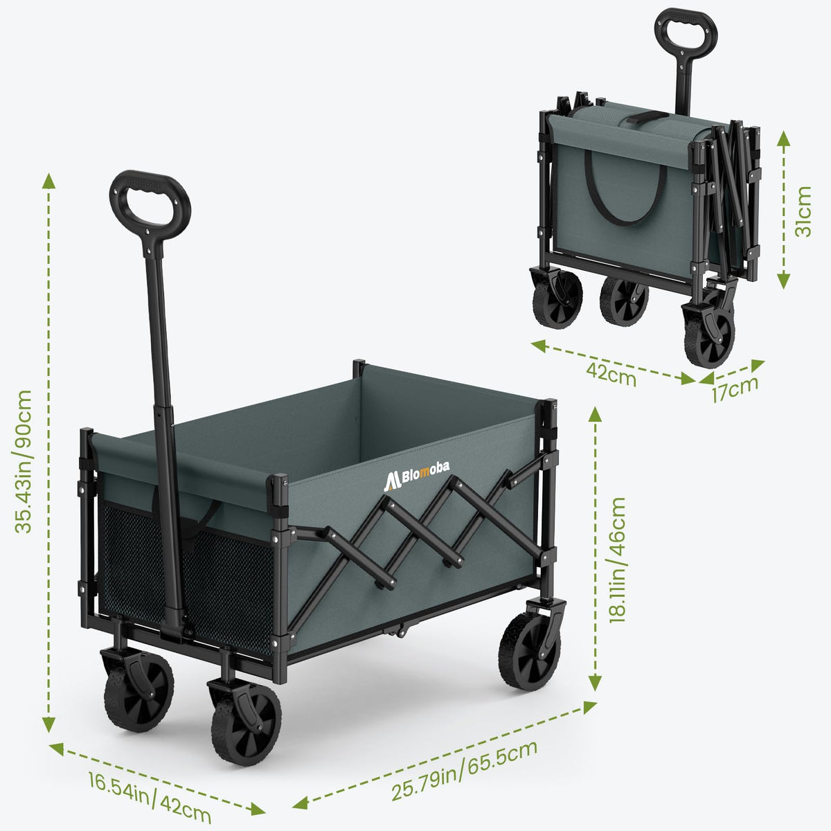 Blomoba Folding Wagon Cart with Wheels, 220lbs Utility Wagon Cart, Black Father Jim Norris notebooks