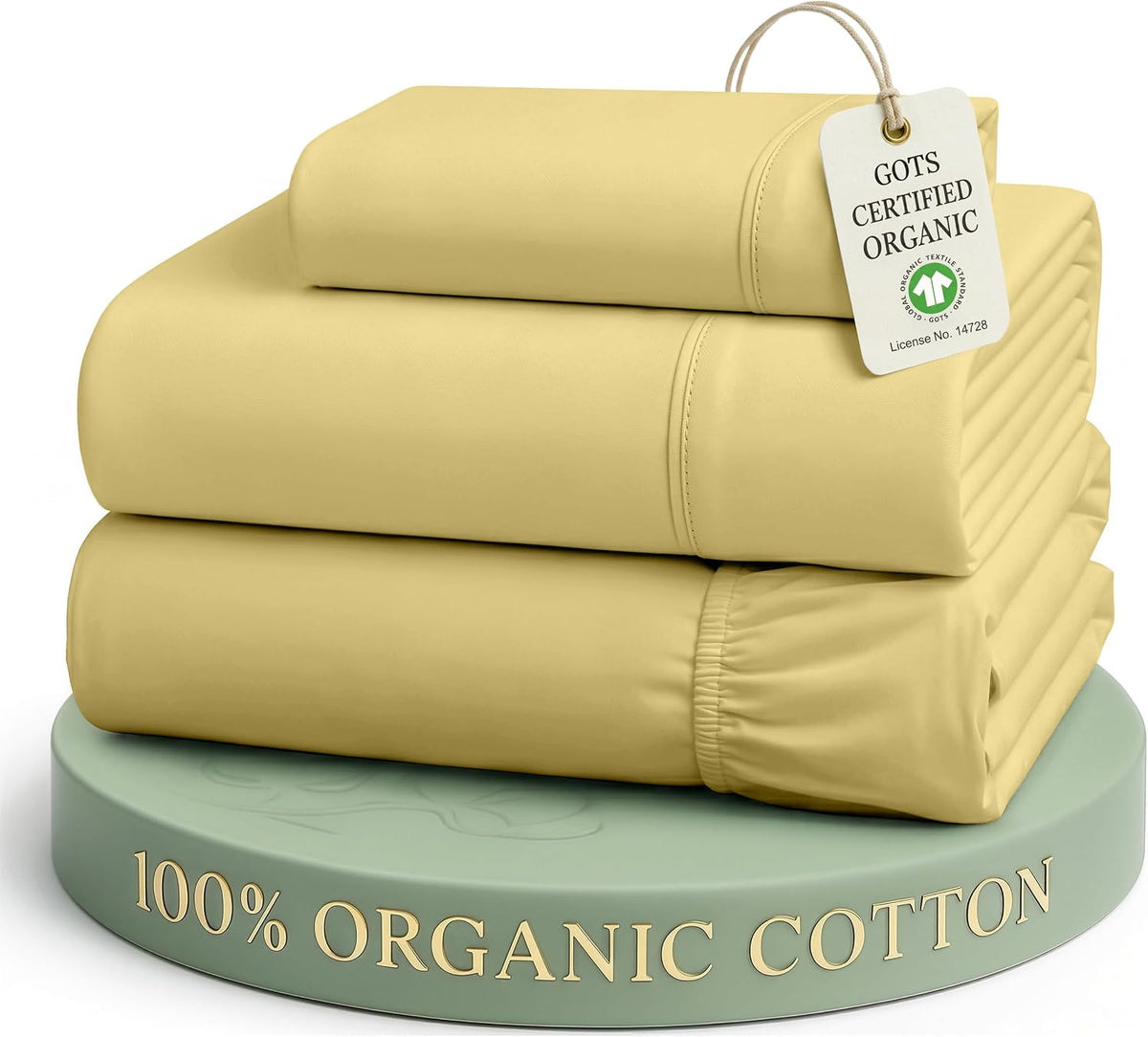 LANE LINEN California King Sheets 100% Organic Cotton 4pc Percale - White