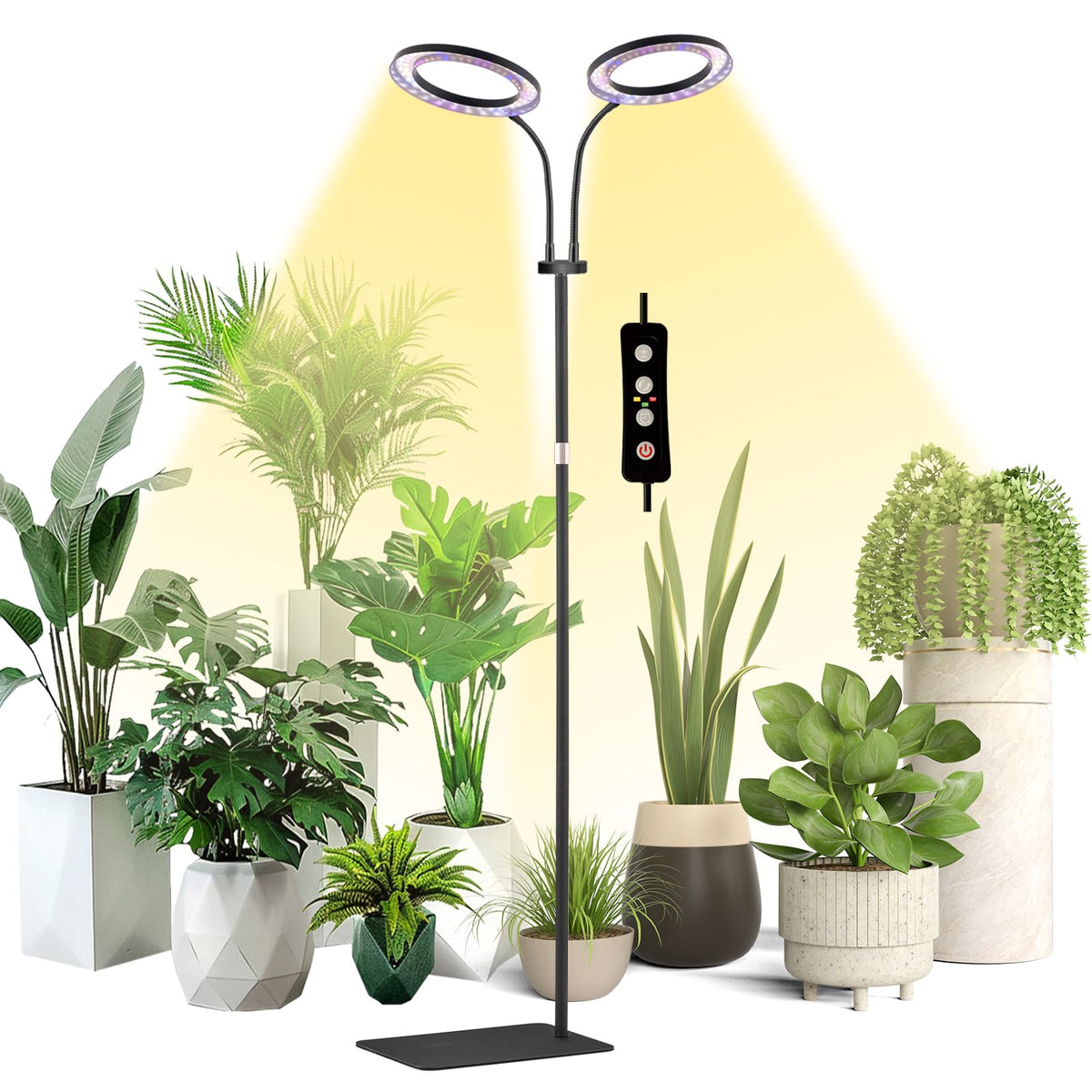 Yadoker 144 LEDs Full Spectrum Plant Grow Light for Indoor Plants,Height Adjustable, 6.3" Aluminum Housing,Automatic Timer with 8/12/16 Hours,10-Level Brightness,Black Plant Light with Base,2 Pack Father Jim Norris notebooks