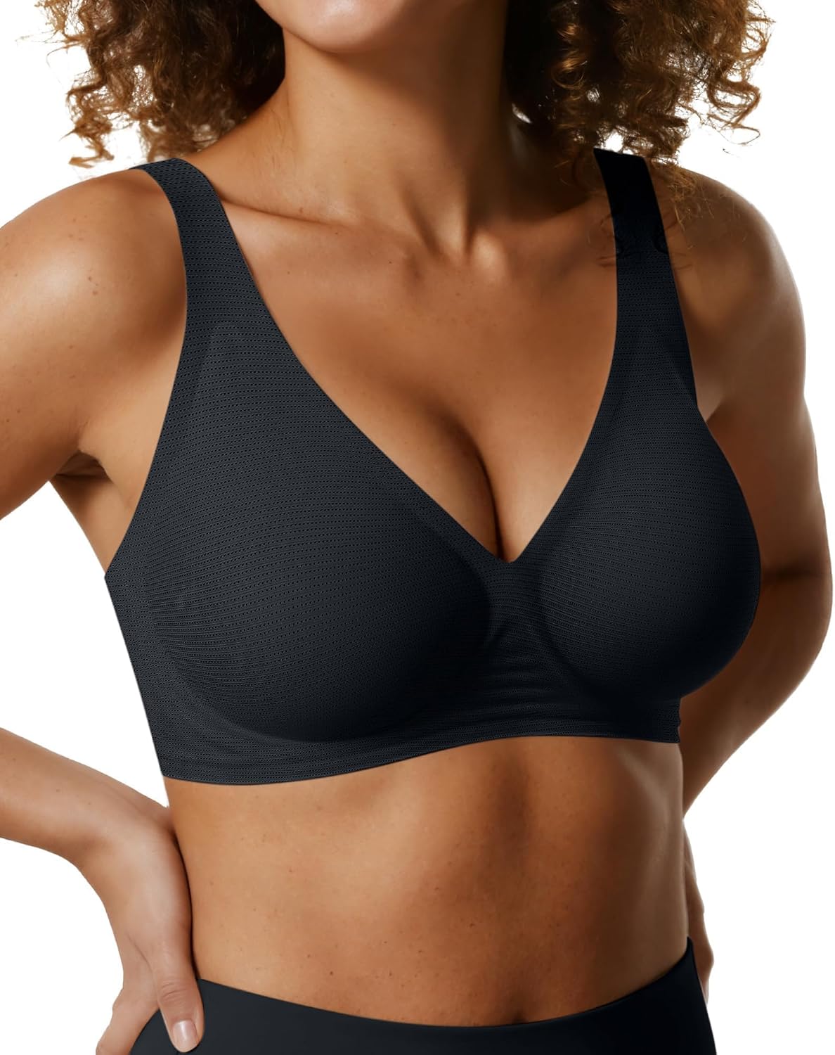 OEAK Womens Jelly Bras Wireless Deep V Bralette Comfy Push Up Tshirt Bras Father Jim Norris notebooks
