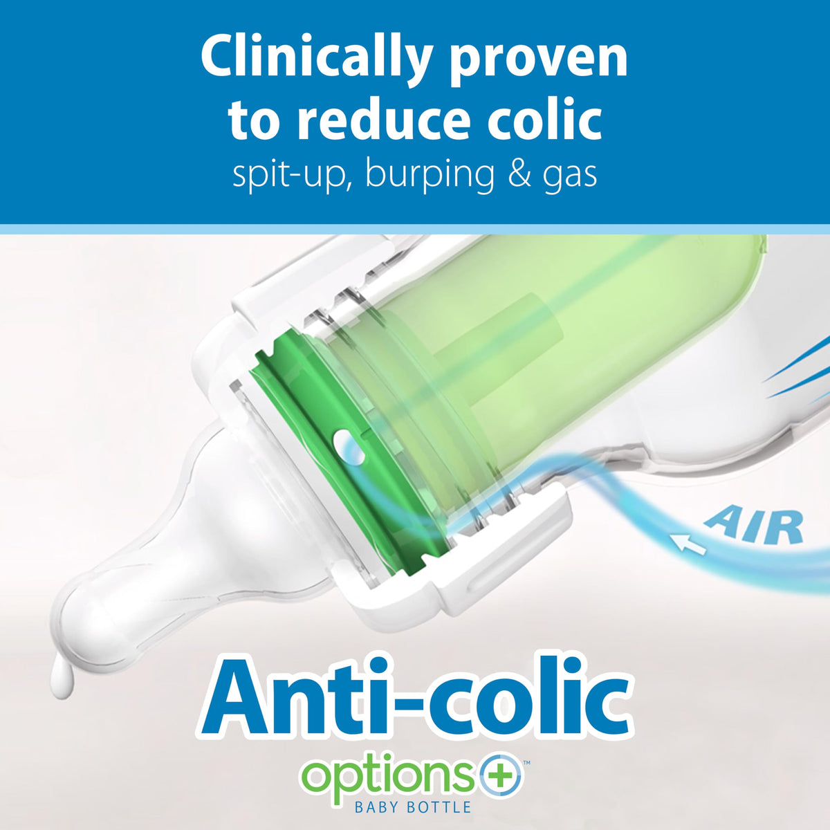 Dr. Brown's Anti-Colic Options+ Narrow Baby Bottle, Clear, 8 oz, 4-Pack