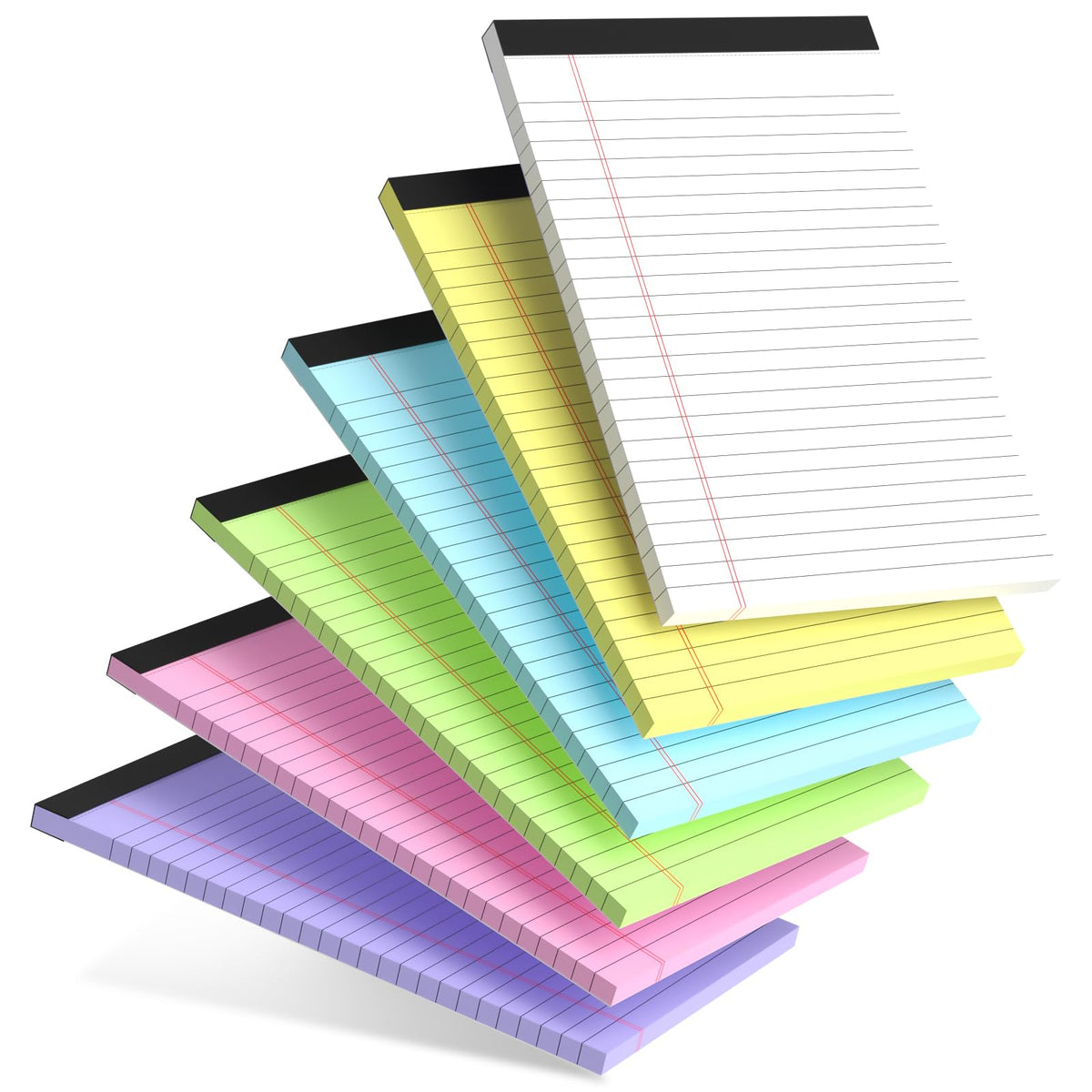 AILZFEI 6pcs Small Note Pad 5x8 College Ruled Legal Pads Paper Notepads 6 Pack Study Back Writing Pads 5 x 8 Legal Pads Perforated Narrow Ruled Pads of Paper White Father Jim Norris notebooks