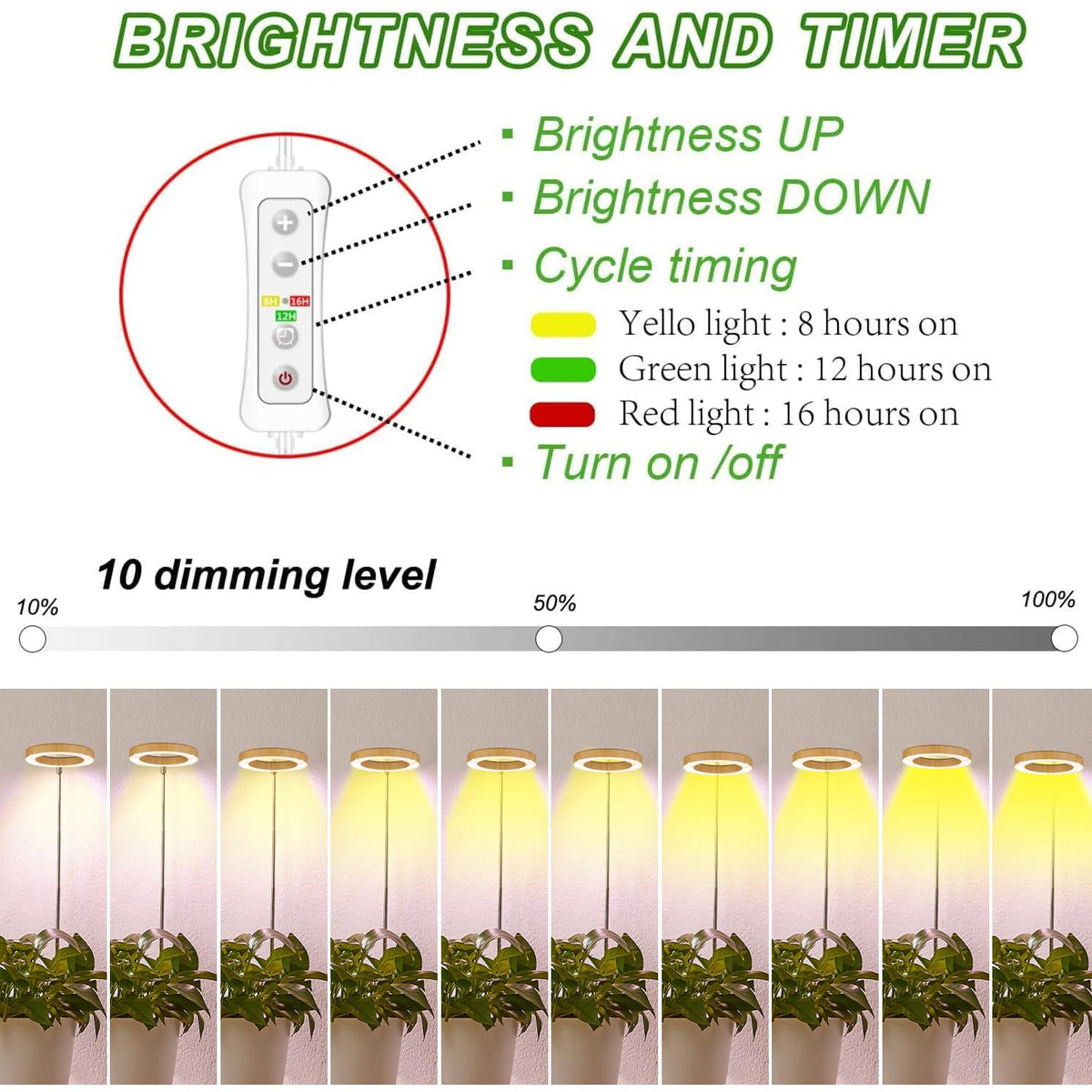 Yadoker 144 LEDs Full Spectrum Plant Grow Light for Indoor Plants,Height Adjustable, 6.3" Aluminum Housing,Automatic Timer with 8/12/16 Hours,10-Level Brightness,Black Plant Light with Base,2 Pack Father Jim Norris notebooks