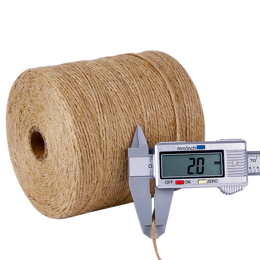 PerkHomy Natural Jute Twine 600 Feet Long Twine String for Crafts Gift Wrapping Packing Gardening Crochet Knitting Macrame Decor (Brown 2mm * 600feet)