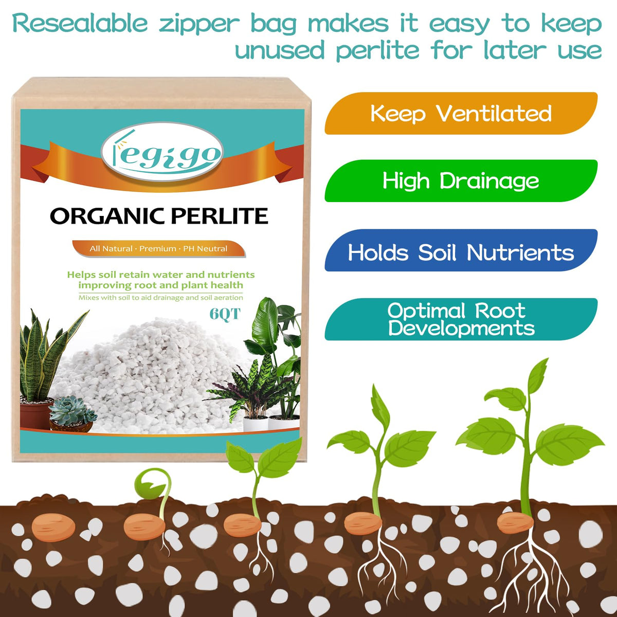 Legigo 4 Quarts Organic Perlite for Plants Indoor, Soil Mix Amendment Father Jim Norris notebooks