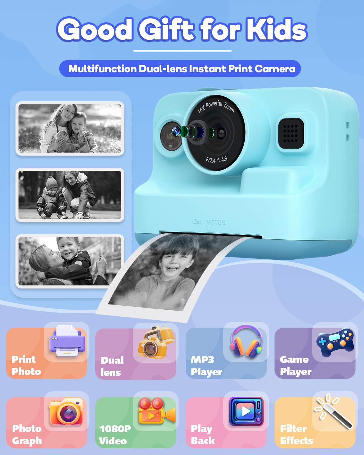 Dylanto Kids Camera Instant Print,1080P Kids Instant Cameras that Print Photos,Christmas Birthday Gifts for Girls Age 3-12,Portable Toy for 3 4 5 6 7 8 9 10 Year Old Girls Boys Pink Father Jim Norris notebooks