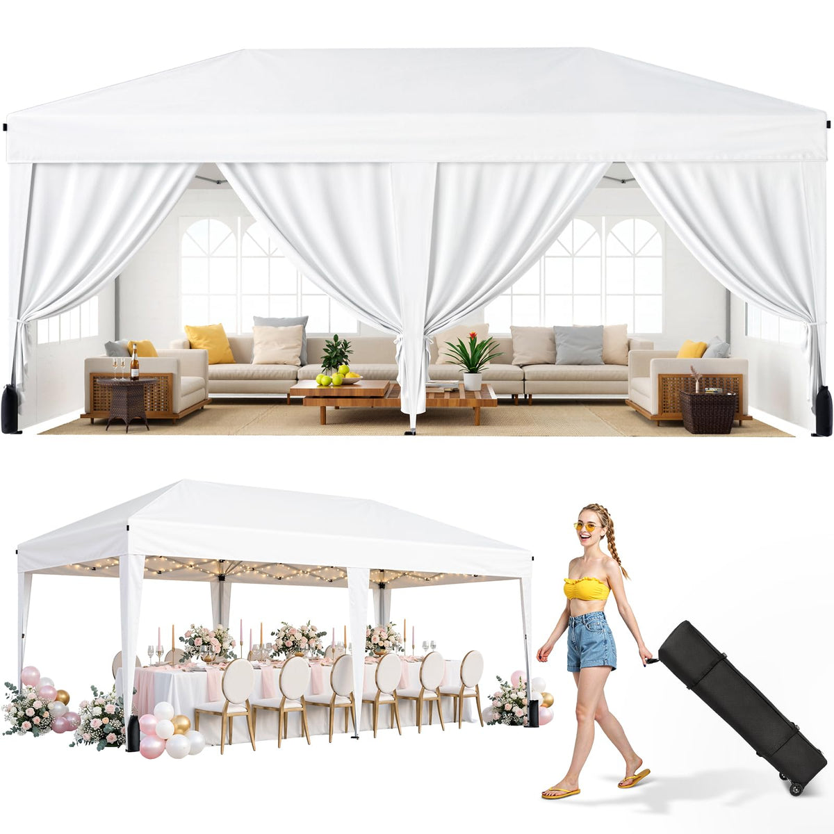 10x10 Pop Up Canopy Tent with One-Push Center Lock,Dark Gray Father Jim Norris notebooks