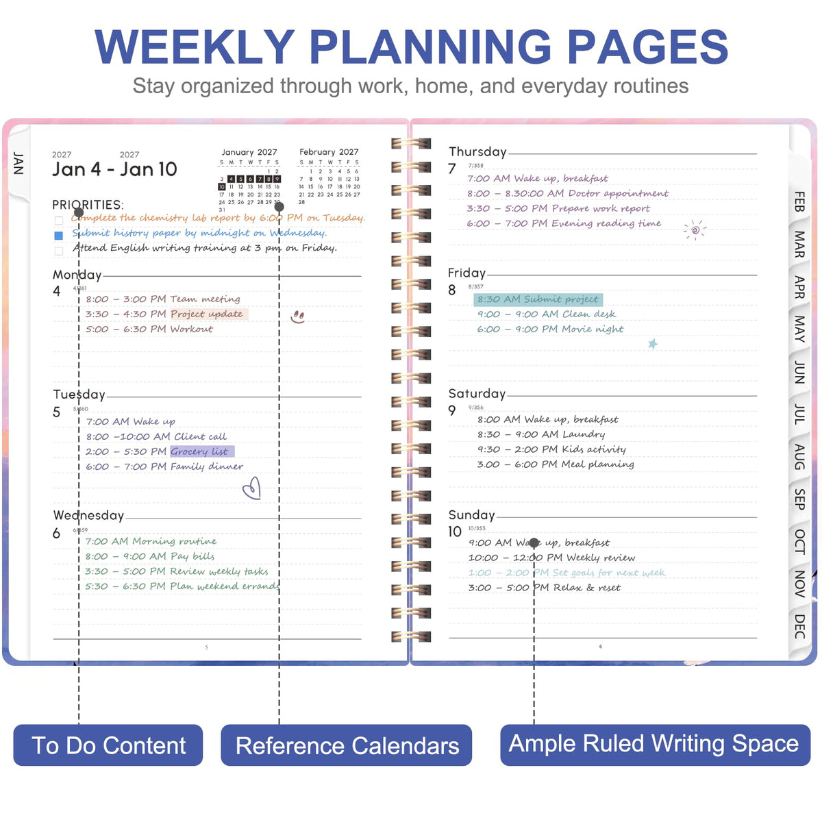 2027 Planner, Weekly and Monthly Calendar Planner Book, A5(6.3'' x 8.5'') Father Jim Norris notebooks