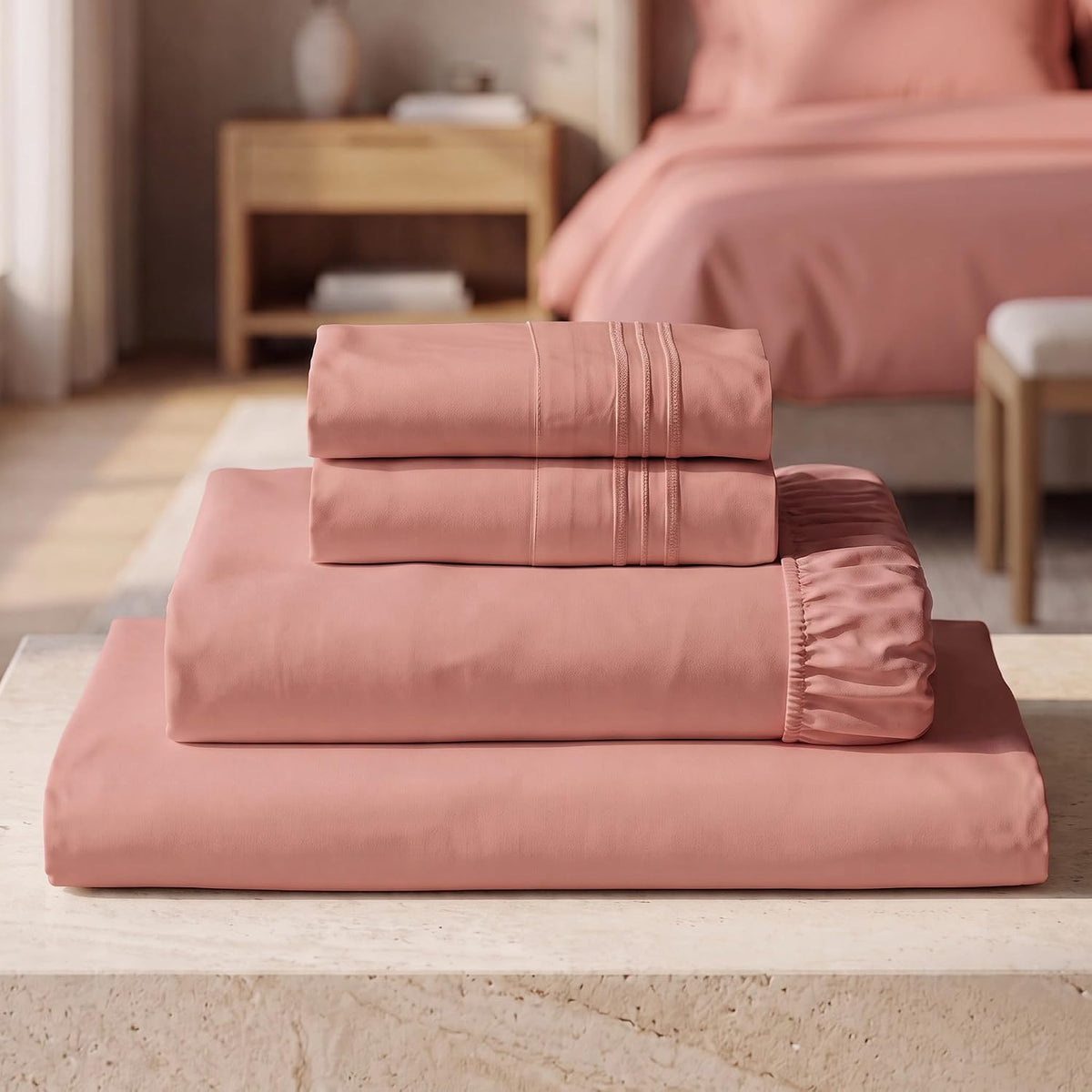 Mellanni Iconic 3-Piece Bed Sheet Set, 16" Deep Pocket (Twin, White)