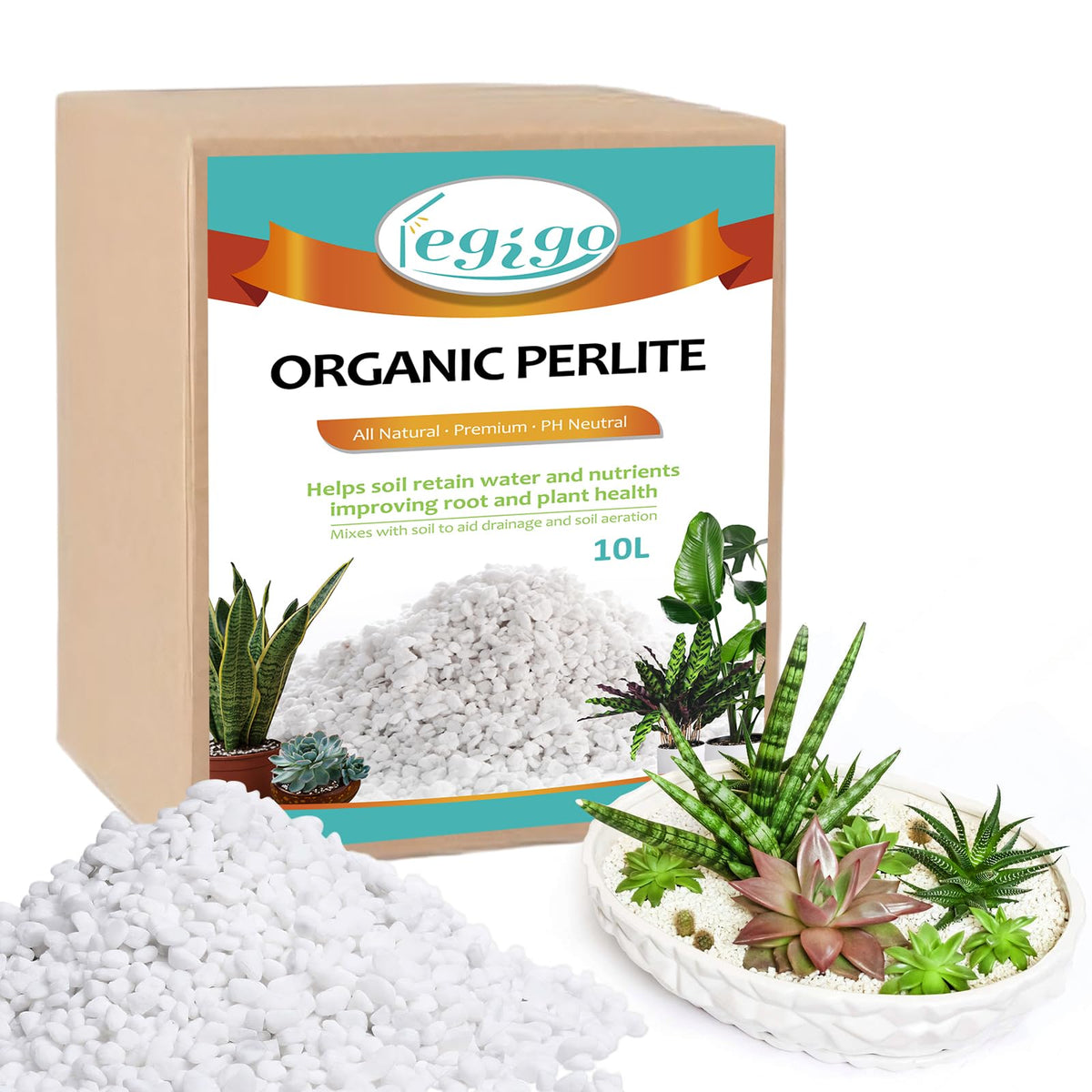 Legigo 4 Quarts Organic Perlite for Plants Indoor, Soil Mix Amendment Father Jim Norris notebooks
