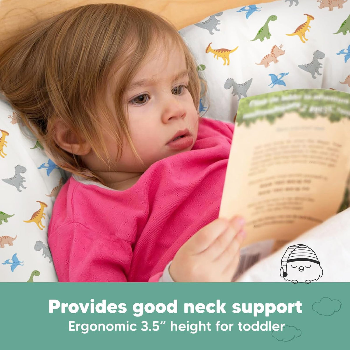 Toddler Pillow with Pillowcase, 13x18 My Little Dreamy Pillow (ABC Land)