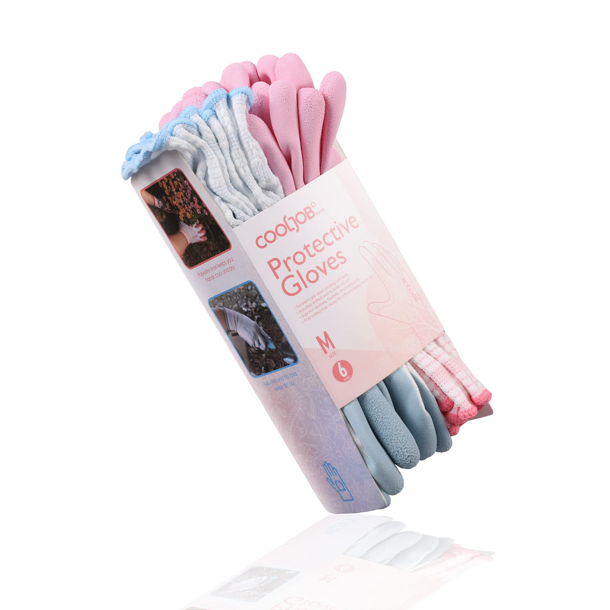 COOLJOB 6 Pairs Gardening Gloves for Women Ladies, Breathable Rubber Coated for Yard Garden, Outdoor Indoor Protective Work with Grip, Medium Size, Red & Green Father Jim Norris notebooks