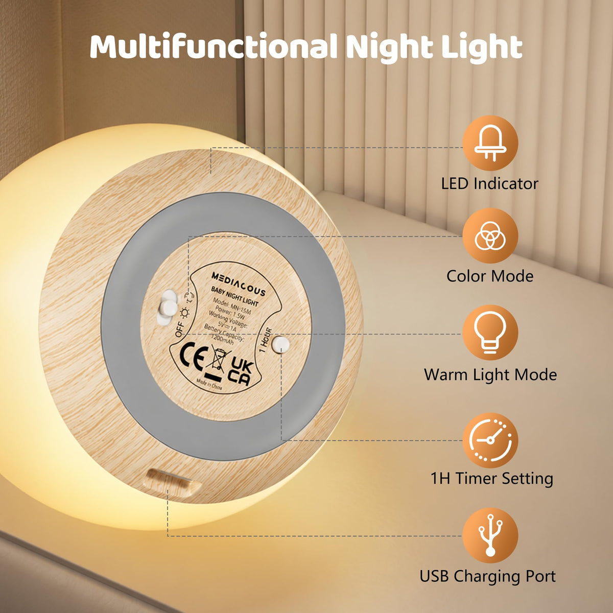 Night Light for Kids, 7 Colors Changing Egg Light for Nursery