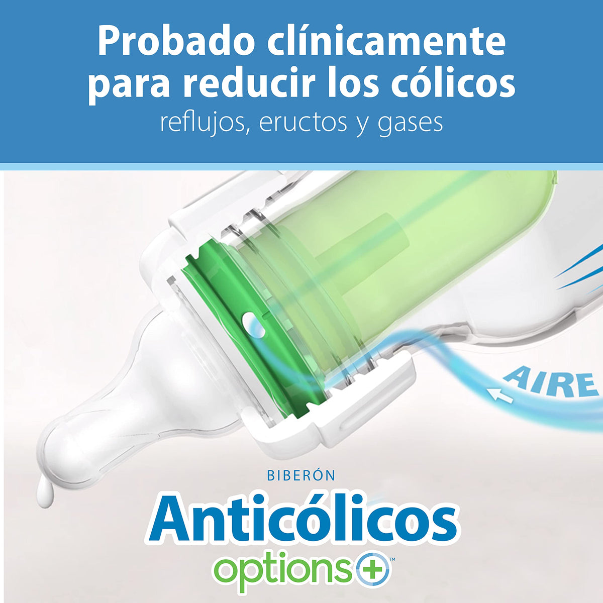 Dr. Brown's Anti-Colic Options+ Narrow Baby Bottle, Clear, 8 oz, 4-Pack