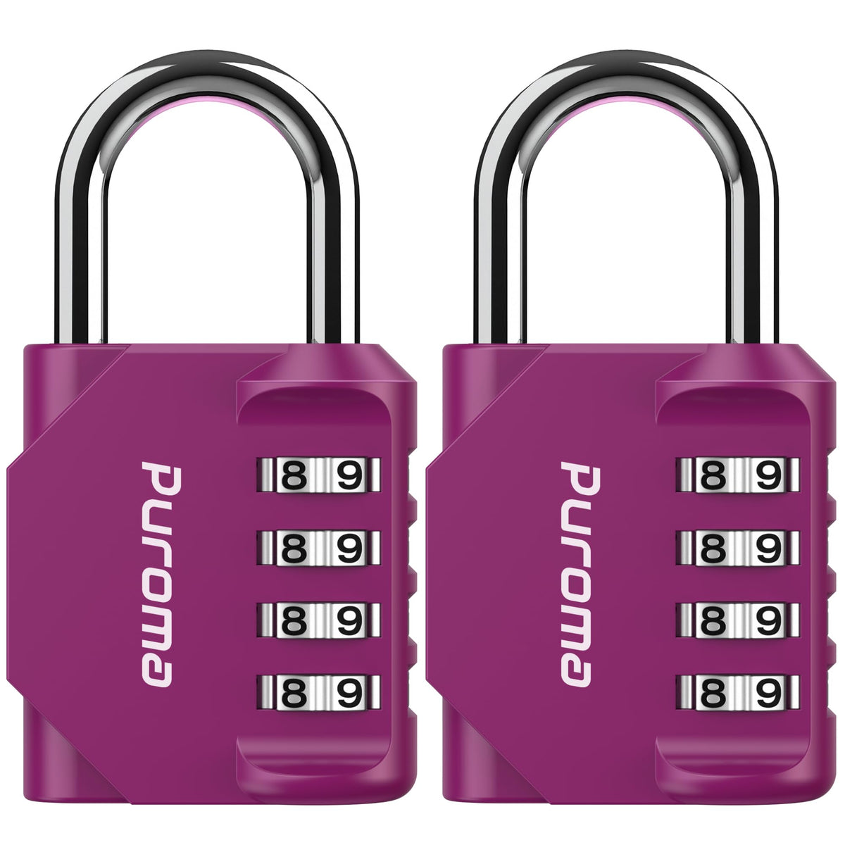 Puroma 2 Pack Combination Lock Locker 4 Digits Combo Padlock Gym Black