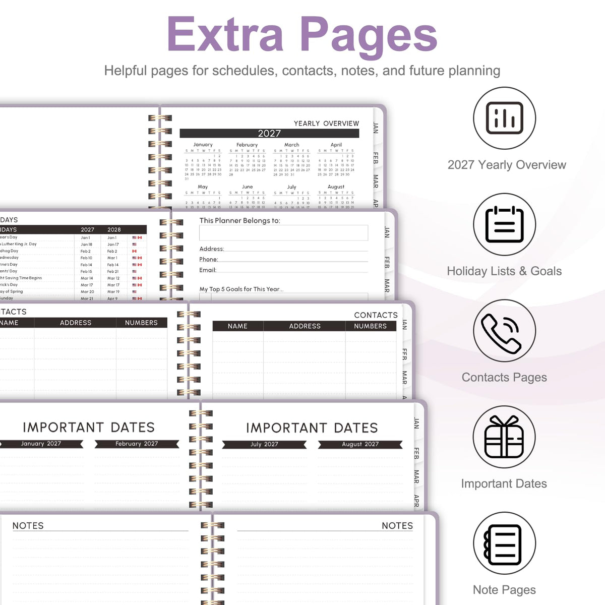 2027 Planner, Weekly and Monthly Calendar Planner Book, A5(6.3'' x 8.5'') Father Jim Norris notebooks