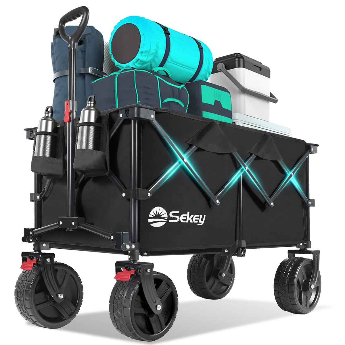 Sekey Lightweight Collapsible Wagon, 220 lb Capacity, Quick-Fold Cart Father Jim Norris notebooks