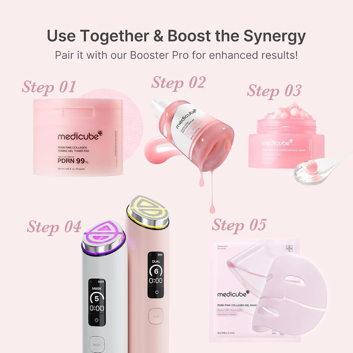 medicube PDRN Pink Peptide Serum with Salmon DNA, Firmer, Even-Looking Skin