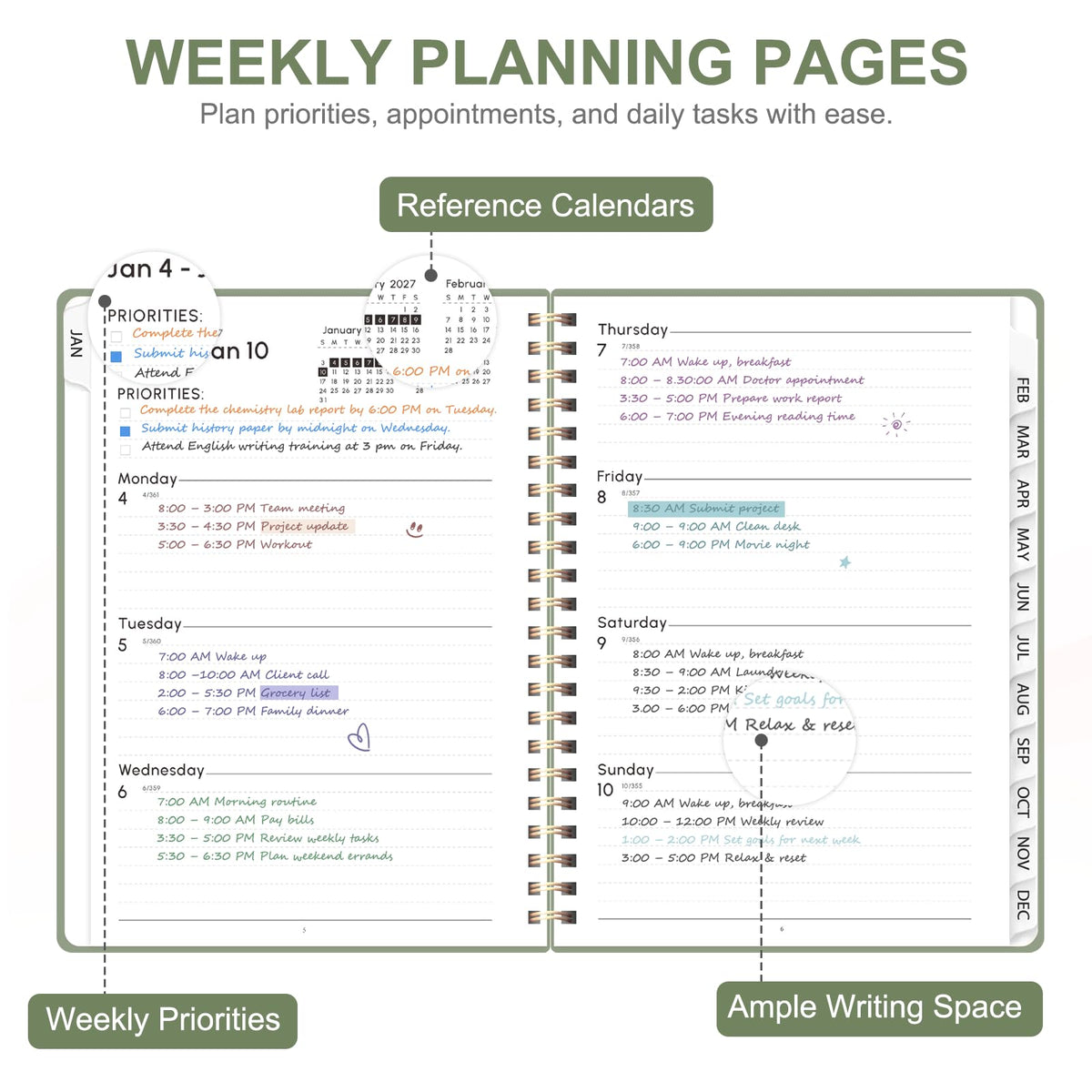 2027 Planner, Weekly and Monthly Calendar Planner Book, A5(6.3'' x 8.5'') Father Jim Norris notebooks