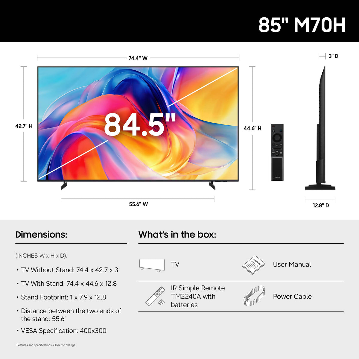 Samsung 55-Inch Class M70H Series, Mini LED, 4K, Smart TV, 2026 Model Father Jim Norris notebooks