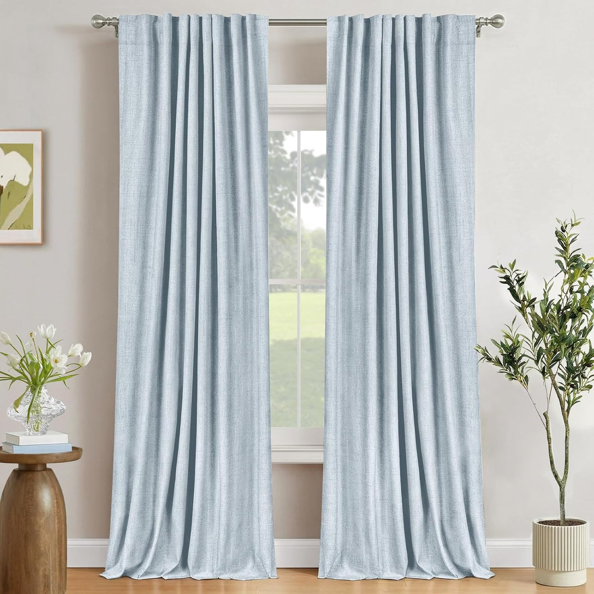 Blush Pink Total Blackout Sliding Door Curtains 96 Inches Long
