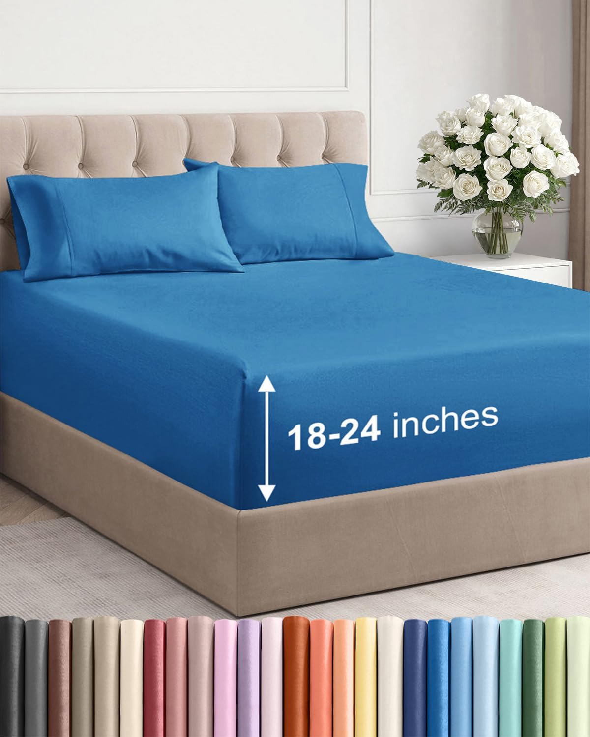CGK Extra Deep Twin XL Sheet Set - 4pc College Dorm Room - Coral