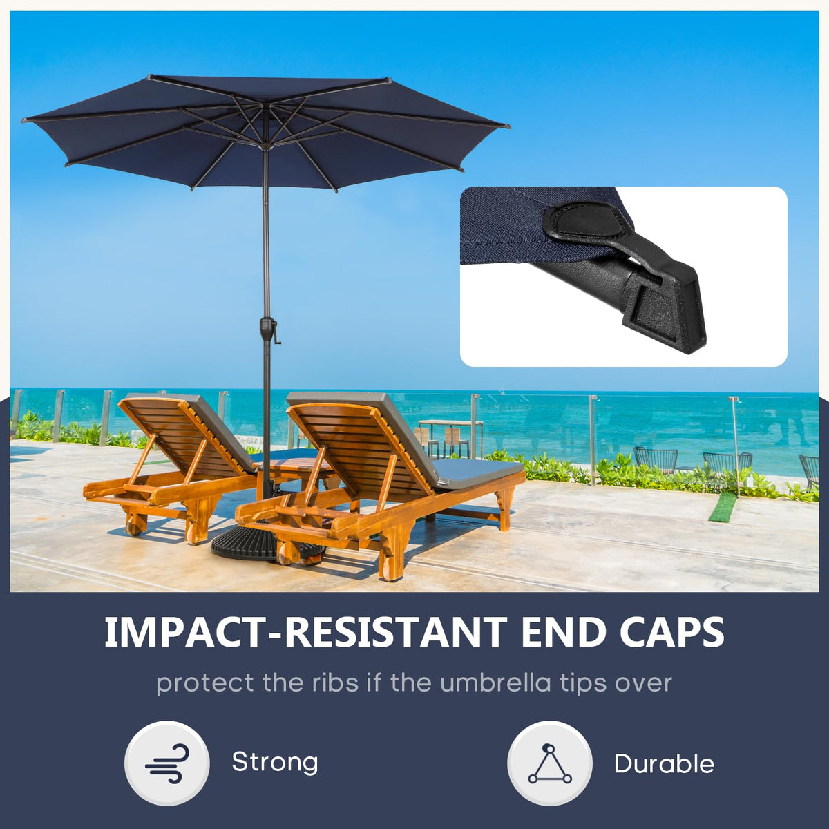 Abba Patio 7.5FT Lyon Outdoor Patio Umbrella Outdoor Table Umbrella with Push Button Tilt and Crank Market Umbrella 6 Sturdy Ribs UV Protection Waterproof for Garden Deck Backyard Pool Grey Father Jim Norris notebooks
