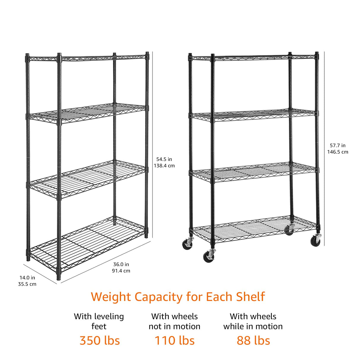 Amazon Basics 5-Shelf Adjustable Heavy Duty Steel Wire Storage Shelves for Garage