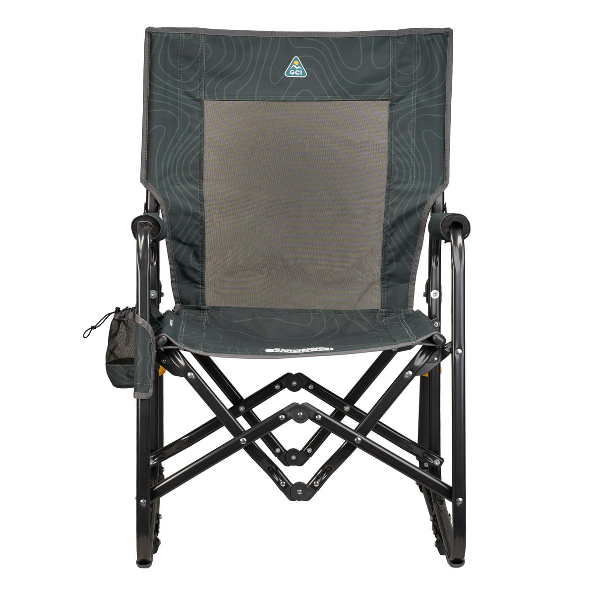 GCI Outdoor Freestyle Rocker XL with Side Table Camping Chair | Portable Folding Rocking Chair with Solid, Durable Armrests, Drink Holder & Comfortable Backrest — Black Father Jim Norris notebooks