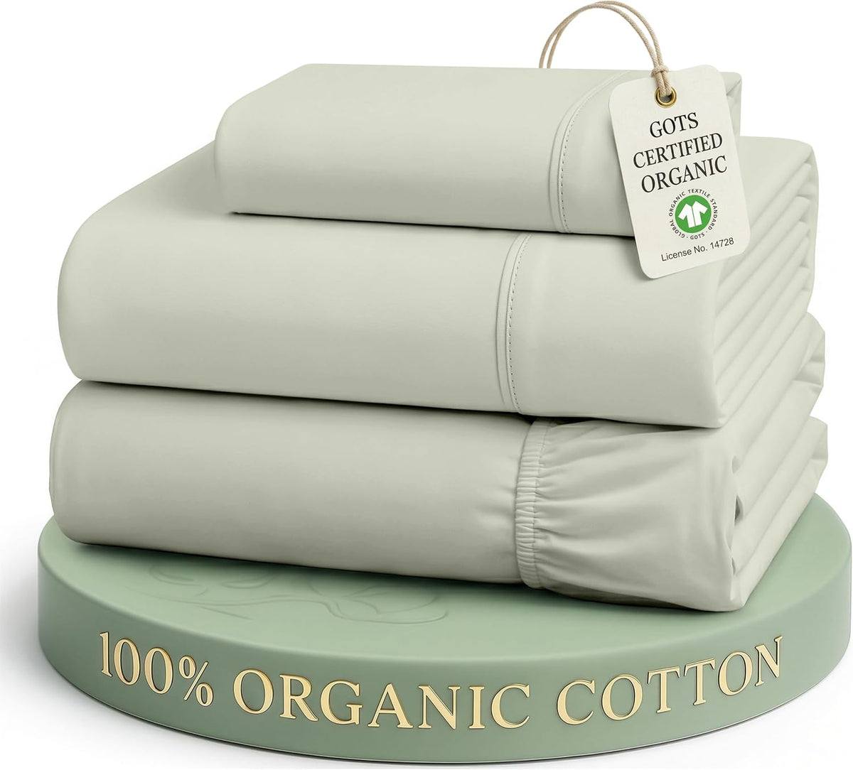 LANE LINEN California King Sheets 100% Organic Cotton 4pc Percale - White