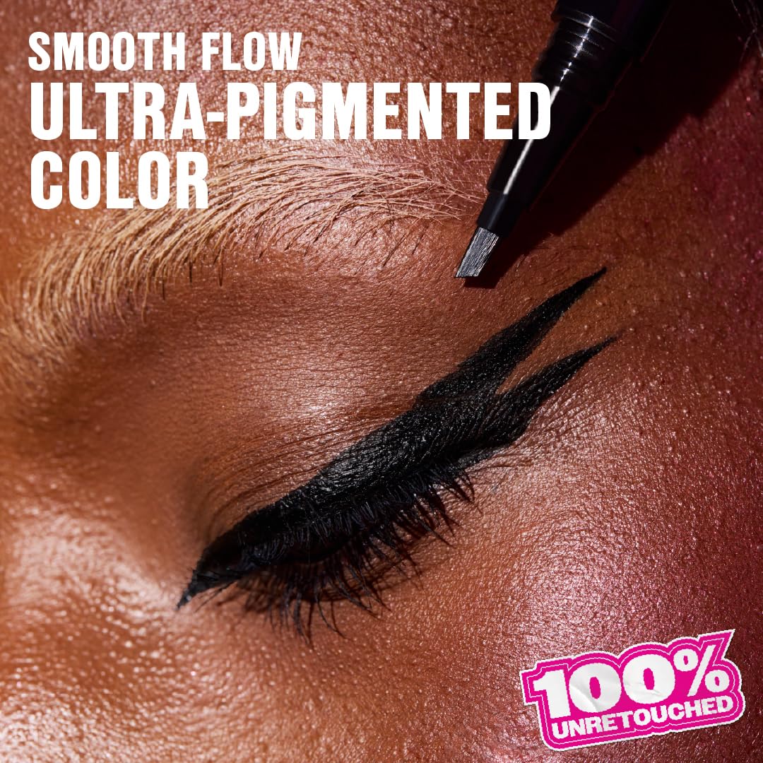 Liquid Eyeliner - Ultra-Fine Brush, Waterproof, Long-Lasting - Cruelty-Free & Vegan - Ultra Black