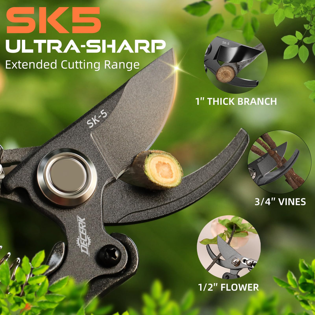 DECERK® 8.5" Professional Pruning Shears, Effortlessly Prunes 3/4" Branches Father Jim Norris notebooks