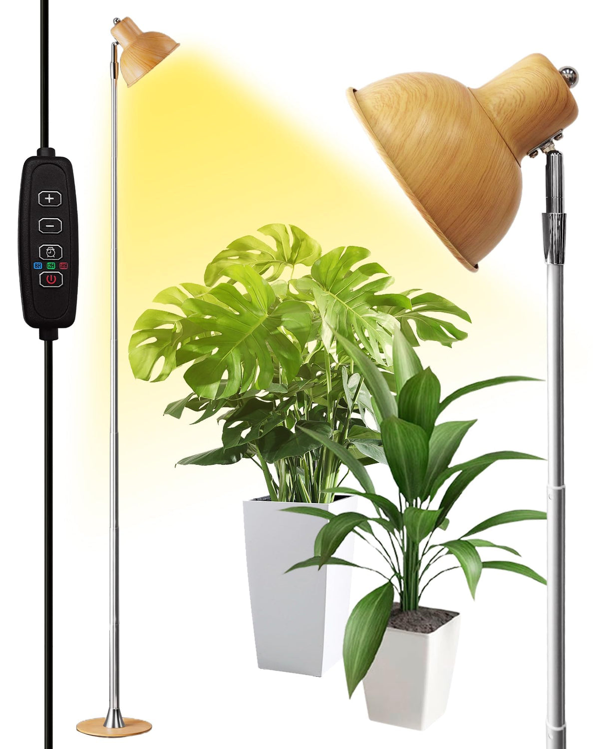 Yadoker 144 LEDs Full Spectrum Plant Grow Light for Indoor Plants,Height Adjustable, 6.3" Aluminum Housing,Automatic Timer with 8/12/16 Hours,10-Level Brightness,Black Plant Light with Base,2 Pack Father Jim Norris notebooks