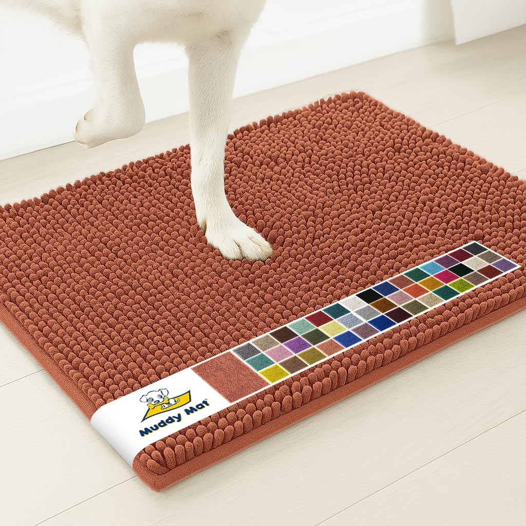 Muddy Mat® | Super Water Absorbent Door Mat Indoor, Microfiber Quick Dry Chenille Entryway Rug, Slip Resistant Front Door Mat, Indoor Mats for Entryway, Machine Washable Pet Rug, Grey 28"x18" Father Jim Norris notebooks