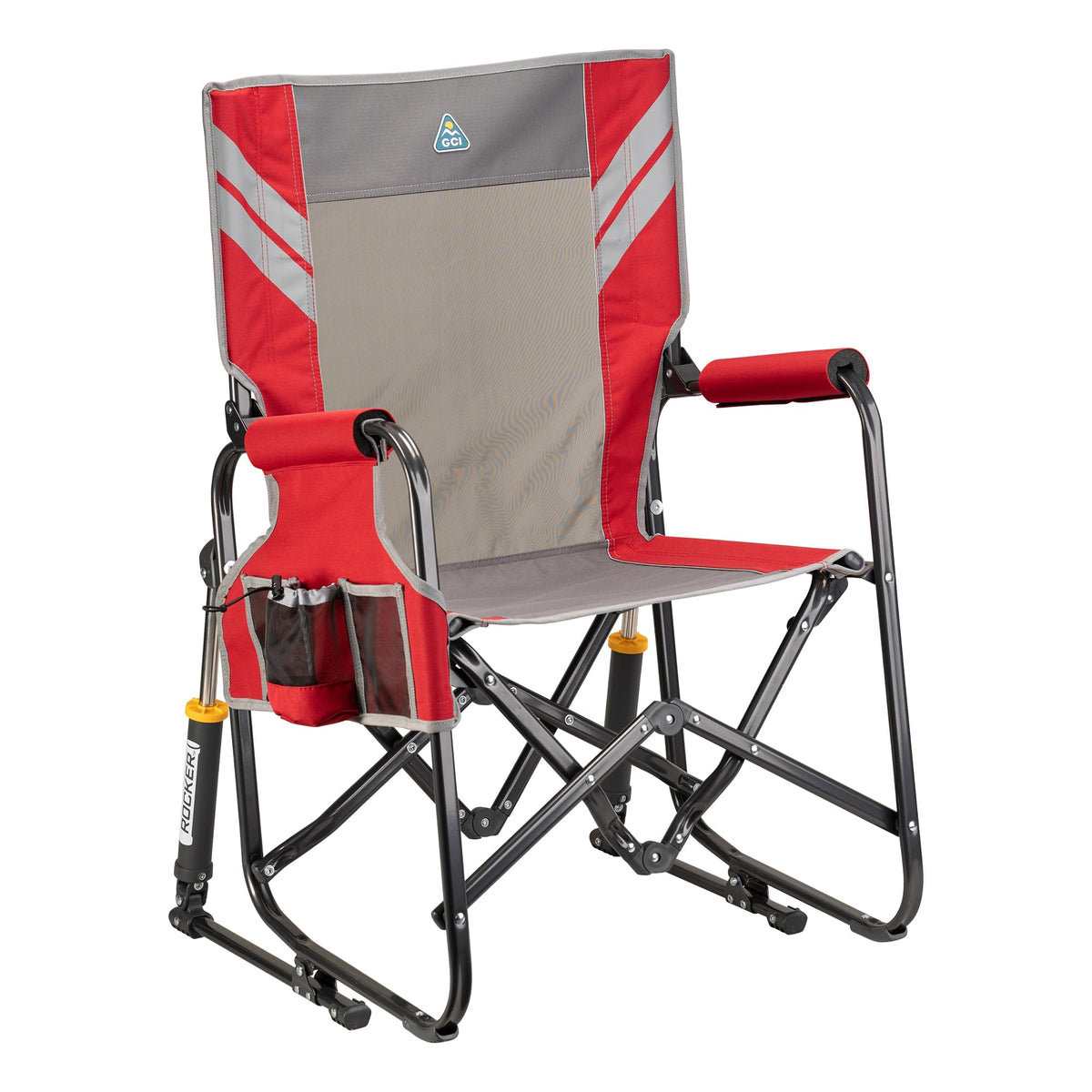 GCI Outdoor Freestyle Rocker XL with Side Table Camping Chair | Portable Folding Rocking Chair with Solid, Durable Armrests, Drink Holder & Comfortable Backrest — Black Father Jim Norris notebooks