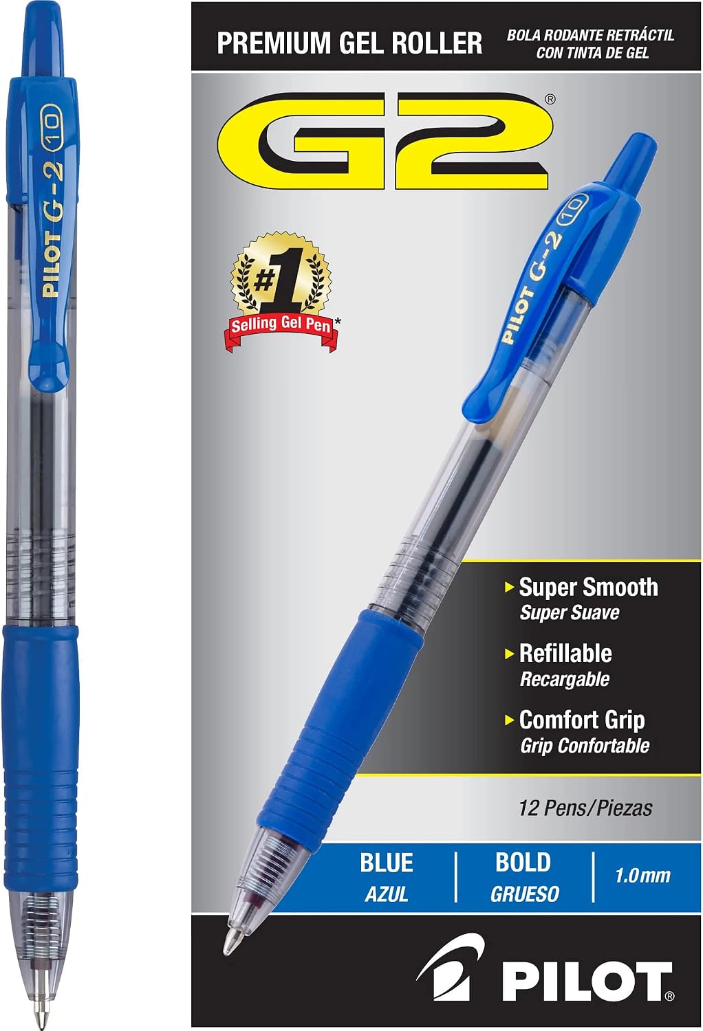 PILOT G2 Premium Gel Pens, Bold Point 1.0mm, Blue Ink, 12-Pack Father Jim Norris notebooks