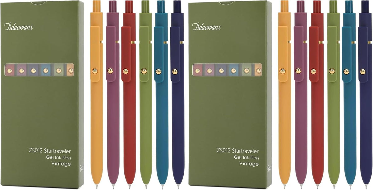Ddaowanx Gel Pens,6 Pcs 0.5mm Retractable Quick Dry Black Ink Pens Father Jim Norris notebooks