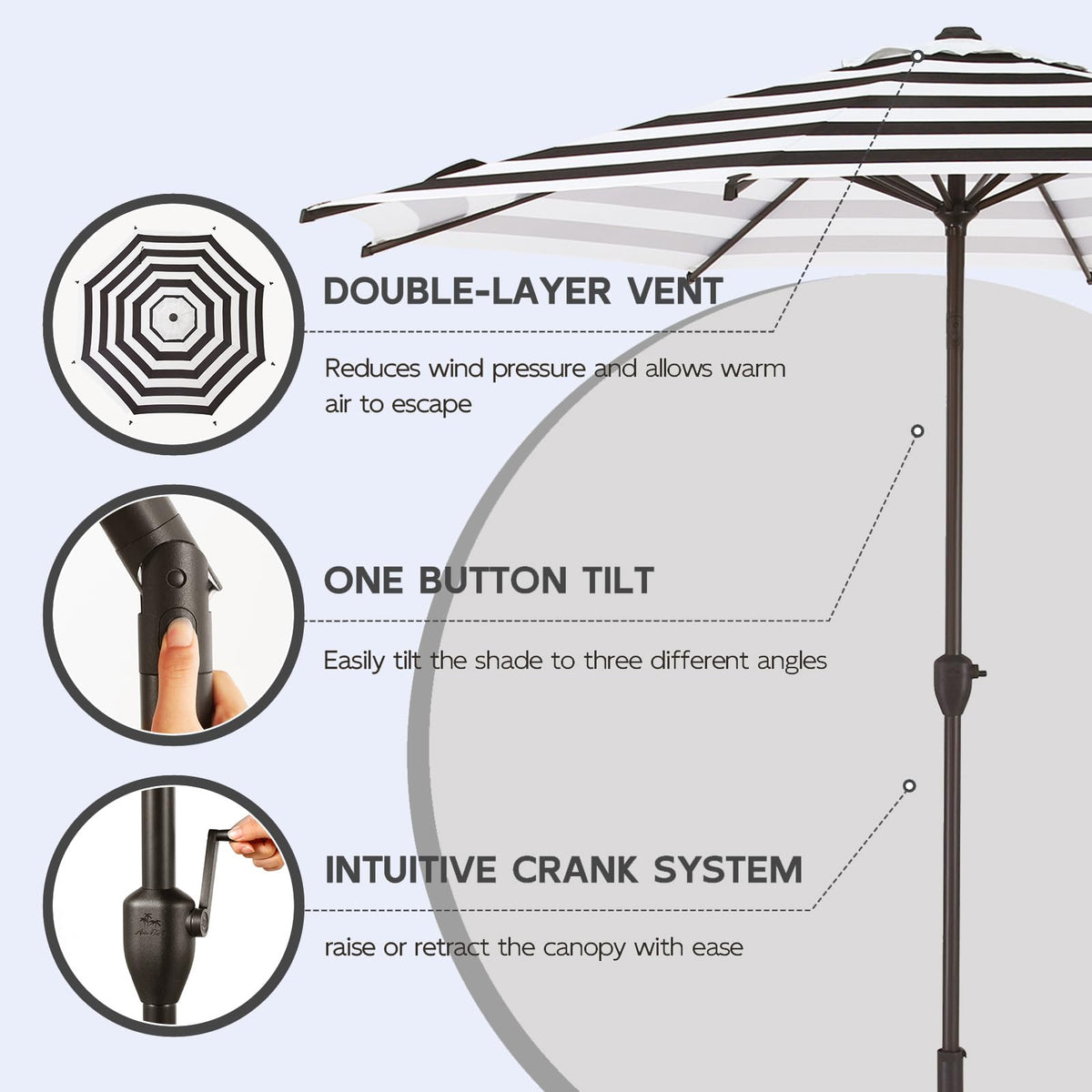Abba Patio 7.5FT Lyon Outdoor Patio Umbrella Outdoor Table Umbrella with Push Button Tilt and Crank Market Umbrella 6 Sturdy Ribs UV Protection Waterproof for Garden Deck Backyard Pool Grey Father Jim Norris notebooks