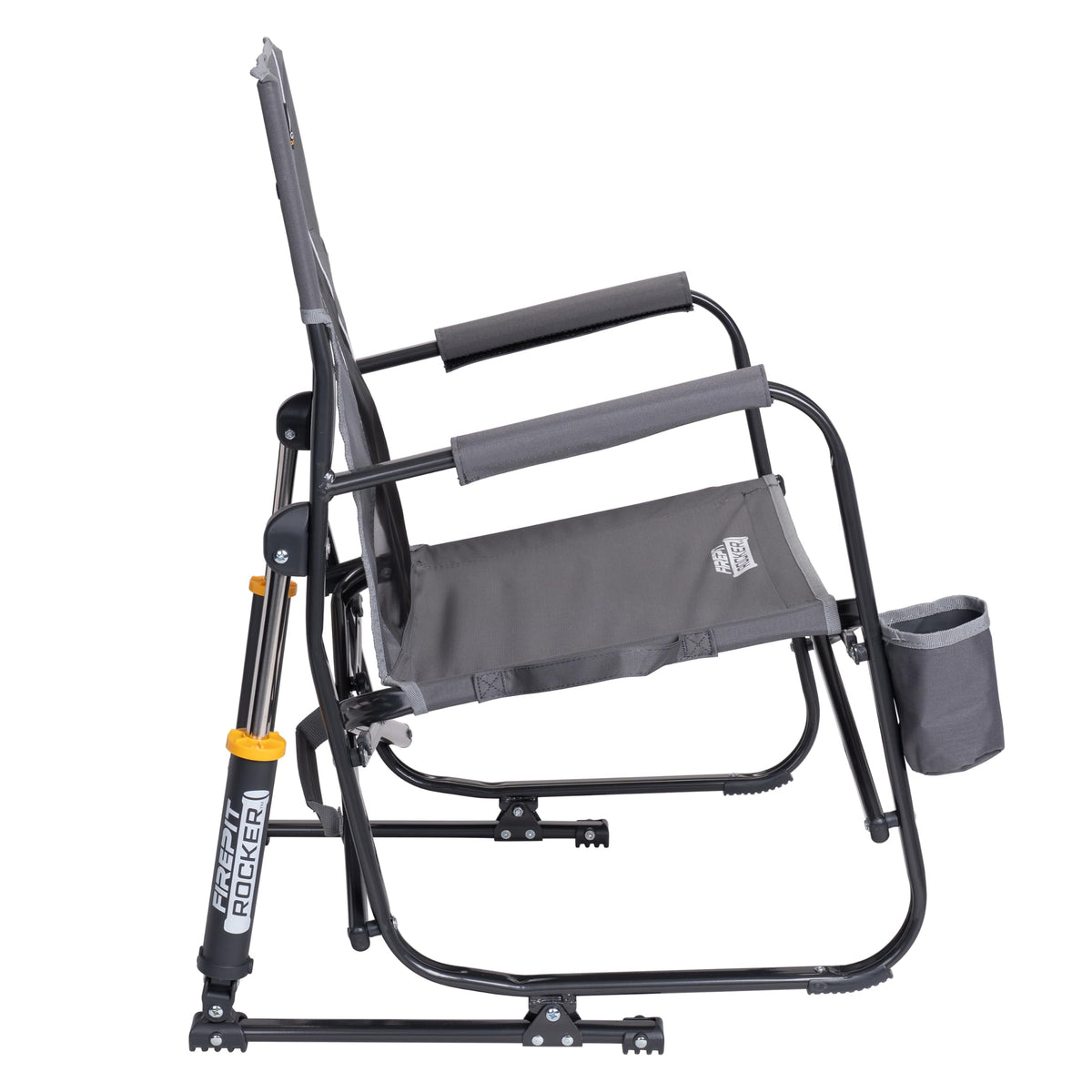 GCI Outdoor Freestyle Rocker XL with Side Table Camping Chair | Portable Folding Rocking Chair with Solid, Durable Armrests, Drink Holder & Comfortable Backrest — Black Father Jim Norris notebooks