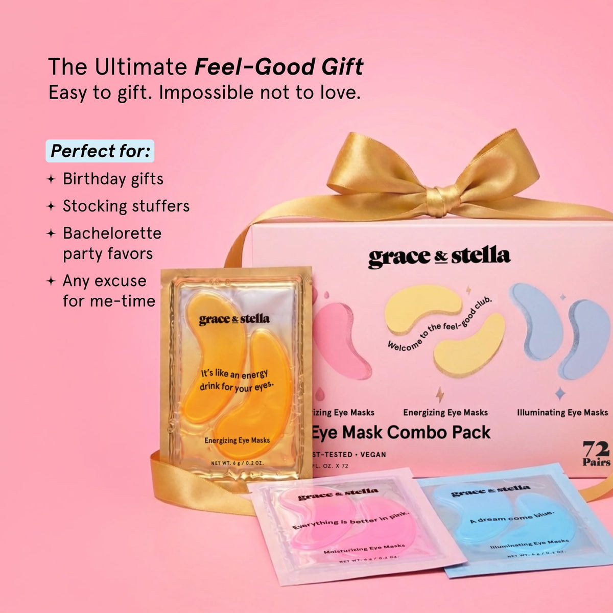 grace & stella Award Winning Eye Patches for Women (24 Pairs, Gold)