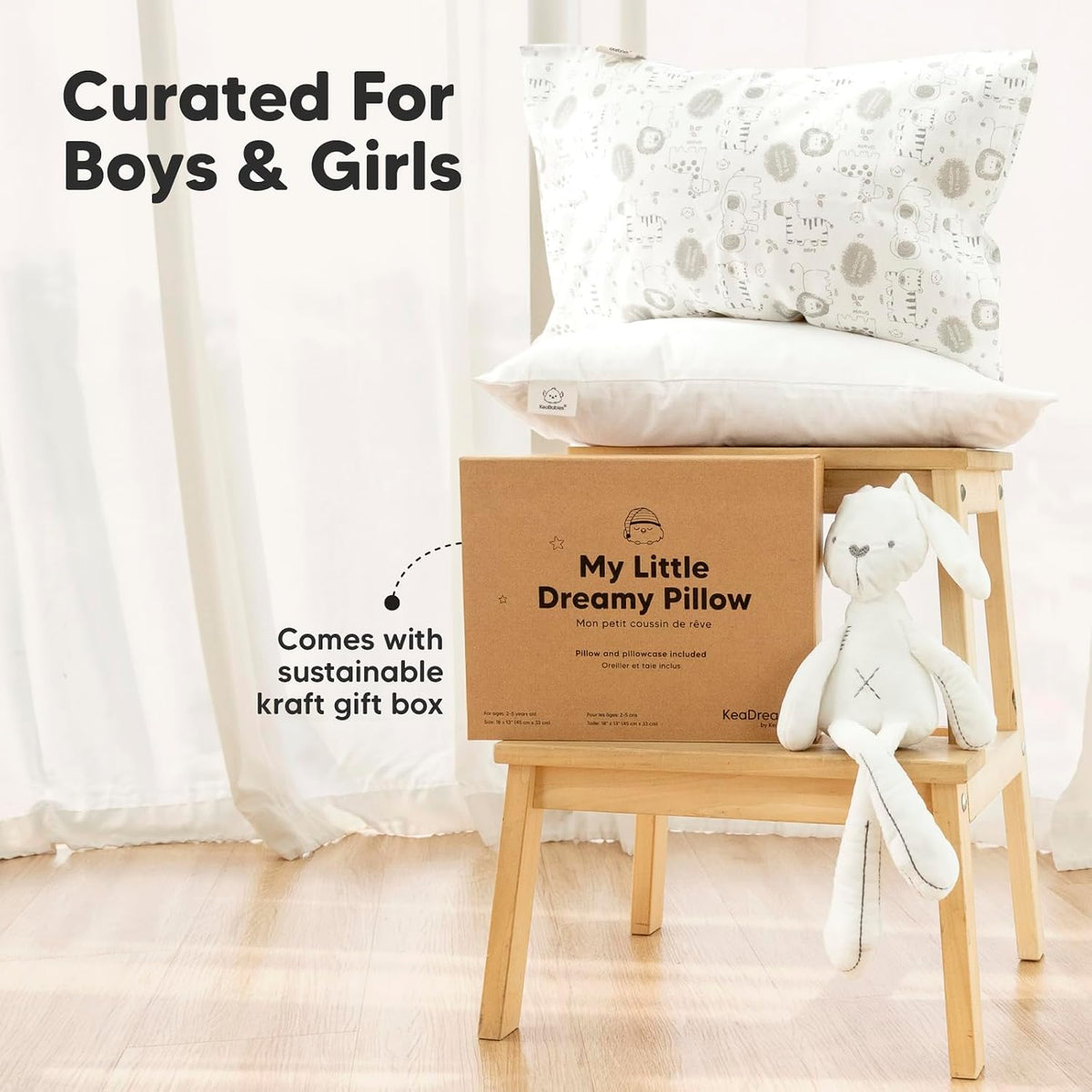 Toddler Pillow with Pillowcase, 13x18 My Little Dreamy Pillow (ABC Land)